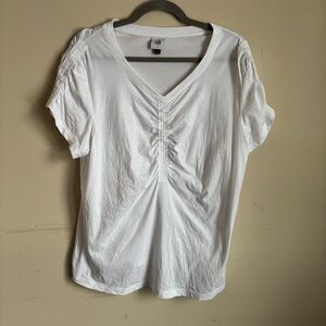CAbi Classic White V-Neck Tee